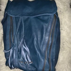 Day & Mood Blue Leather Backpack